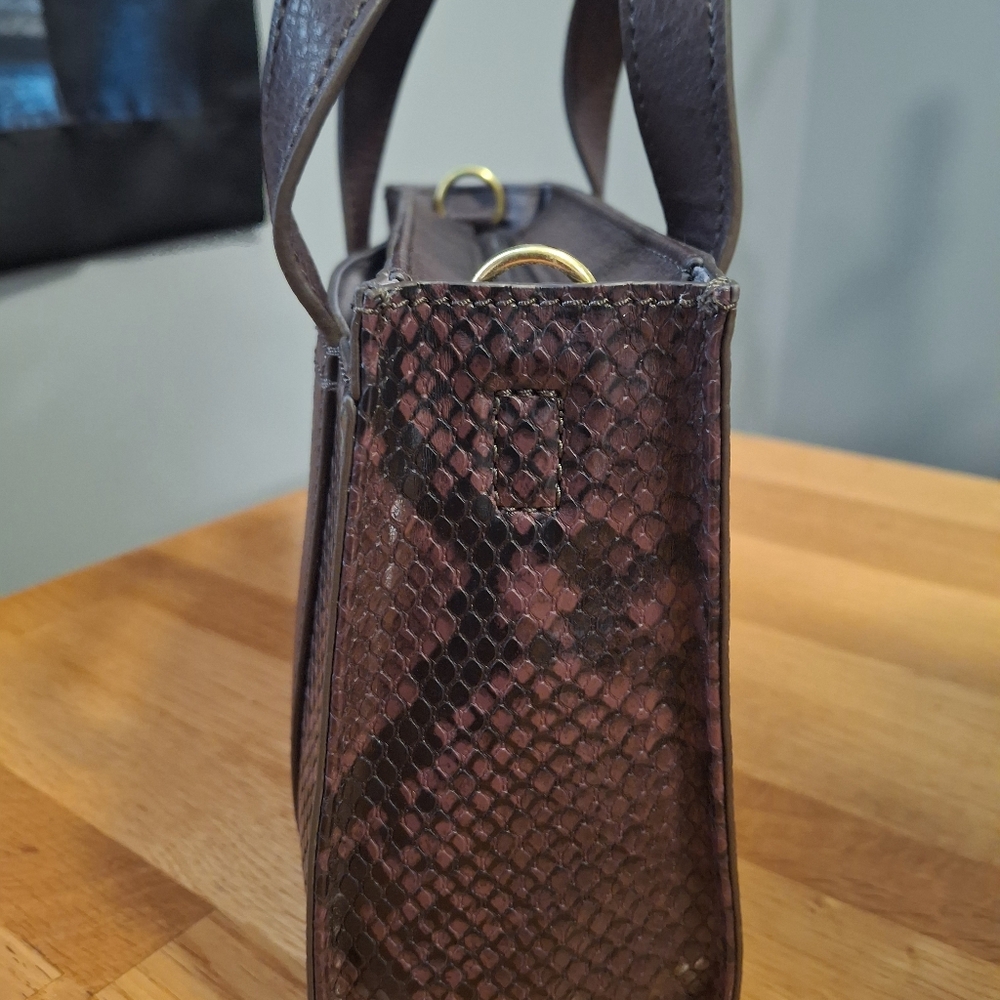 Fossil Maisie Mini Satchel Snake Print Crossbody Tote/Purse - Picture 9 of 15